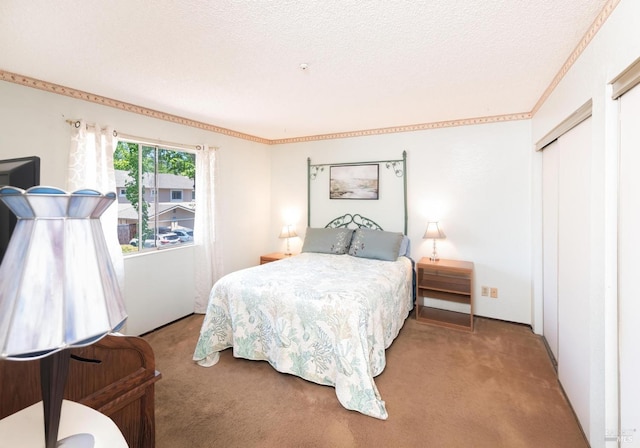 1444 Gold Way, Rohnert Park, CA 94928 - carpeted bedroom with a textured ceiling and ornamental molding