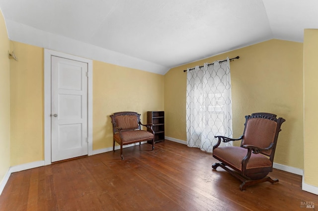 32 Muller St, Vallejo, CA 94590 - sitting room with vaulted ceiling, hardwood / wood-style flooring, and baseboards