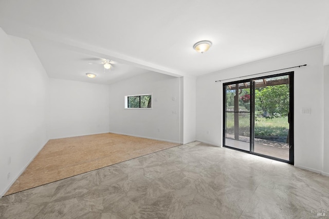 17651 Van Arsdale Rd, Potter Valley, CA 95469 - unfurnished room featuring baseboards and a ceiling fan