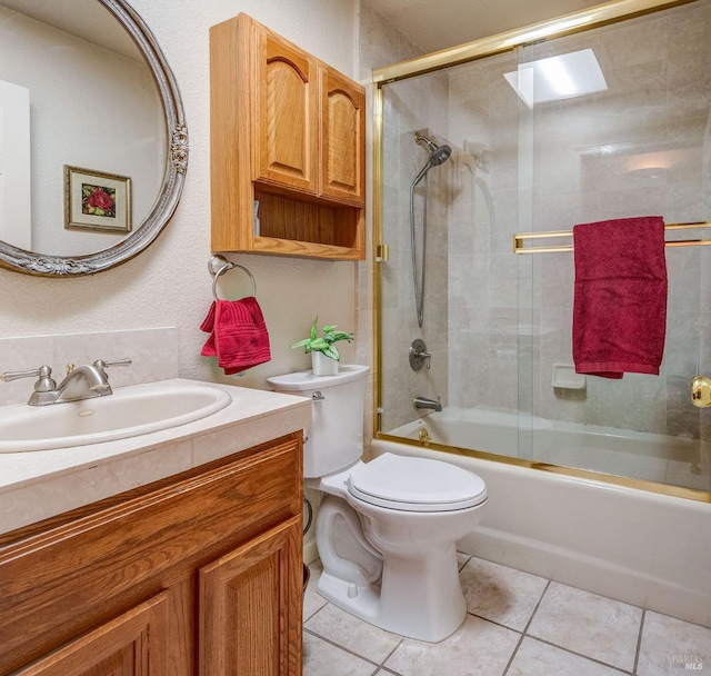32 Romine Way, Vallejo, CA 94591 - bathroom featuring tile patterned floors, toilet, vanity, and bath / shower combo with glass door