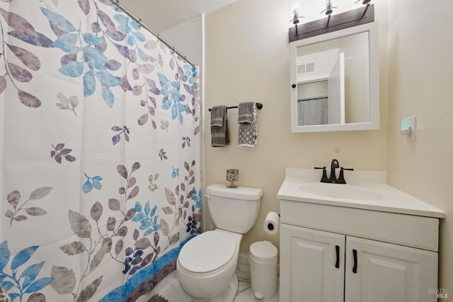 4214 Saturn Way, Union City, CA 94587 - bathroom with toilet, vanity, and a shower with curtain