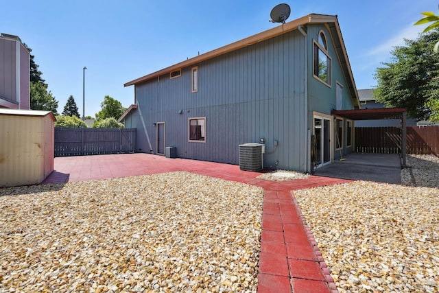 766 Morissette Way, Vacaville, CA 95687 - rear view of property with a patio area, central air condition unit, and a fenced backyard