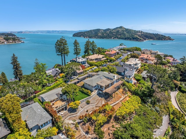 419 Golden Gate Ave, Belvedere, CA 94920 - aerial view of residential area with a water and mountain view