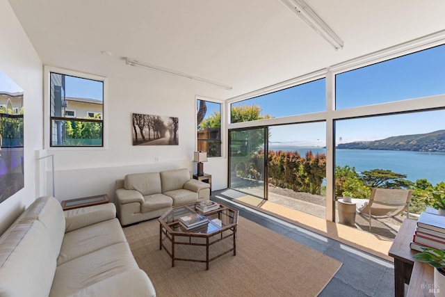 419 Golden Gate Ave, Belvedere, CA 94920 - living area with a water view and a wall of windows