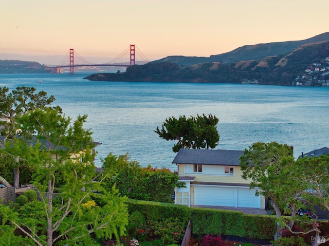 419 Golden Gate Ave, Belvedere, CA 94920 - water view featuring mountains and a notable bridge