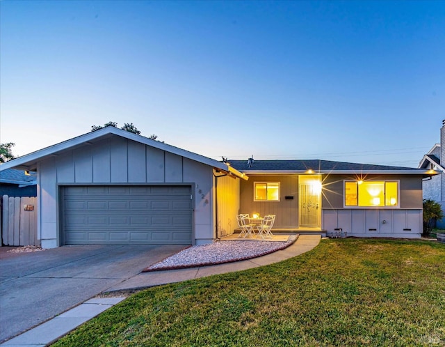 1828 Trower Ave, Napa, CA 94558 - single story home featuring a garage, a yard, and concrete driveway