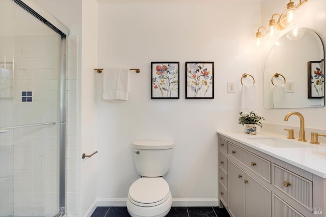 1828 Trower Ave, Napa, CA 94558 - full bath with toilet, vanity, tiled shower, and tile patterned floors
