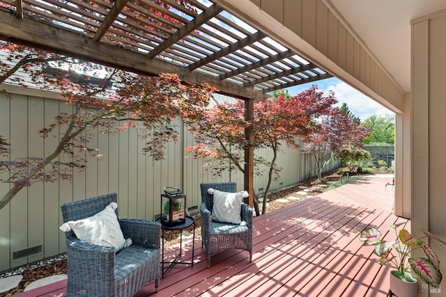 20912 Via Colombard, Sonoma, CA 95476 - deck featuring a fenced backyard and a pergola