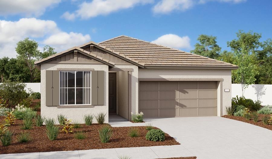 1068 Carson River Ct, Lathrop, CA 95330 - view of front of property with a garage, concrete driveway, fence, and stucco siding
