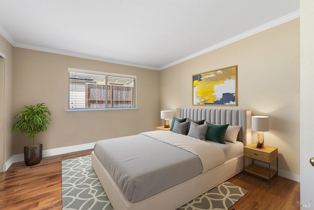 431 University St, Healdsburg, CA 95448 - bedroom featuring crown molding, baseboards, and wood finished floors