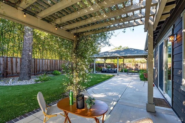 223 Pheasant Ct, Napa, CA 94558 - view of patio with a pergola and outdoor lounge area