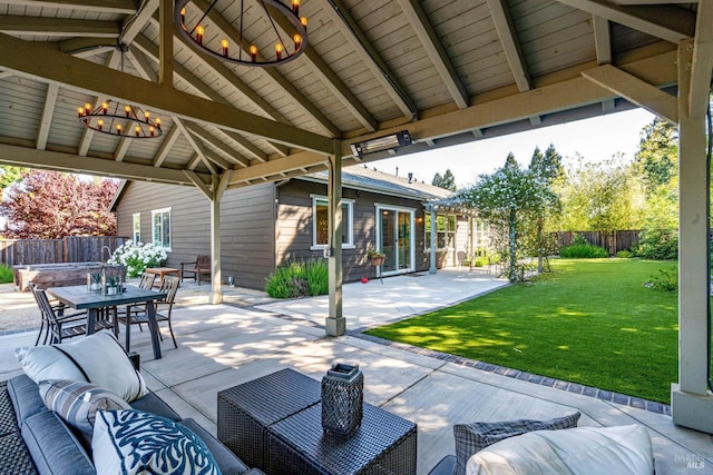 223 Pheasant Ct, Napa, CA 94558 - view of patio featuring an outdoor hangout area, a covered hot tub, and a gazebo