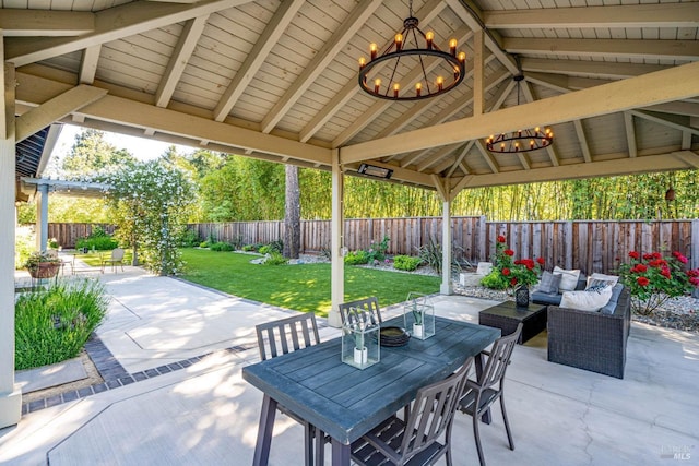223 Pheasant Ct, Napa, CA 94558 - view of patio featuring a gazebo, outdoor dining space, and an outdoor living space