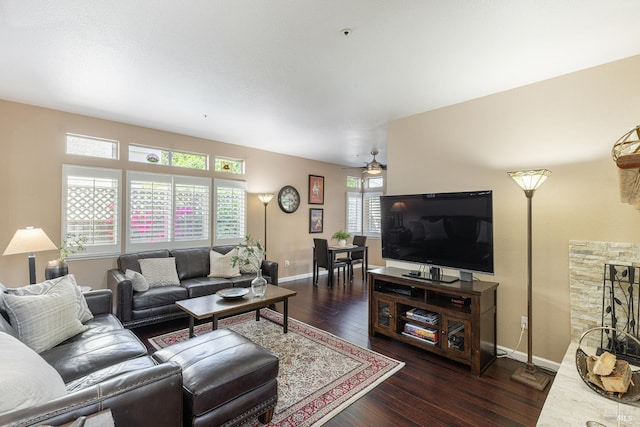2130 Camenson St, Napa, CA 94558 - living area featuring dark wood finished floors and baseboards