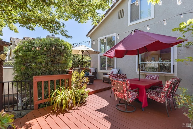 2130 Camenson St, Napa, CA 94558 - wooden deck with outdoor dining area