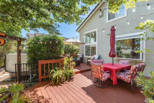 2130 Camenson St, Napa, CA 94558 - wooden deck with outdoor dining area