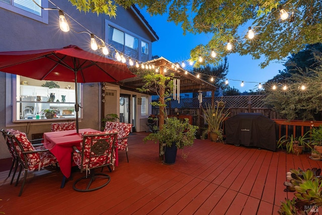 2130 Camenson St, Napa, CA 94558 - wooden terrace with a grill and outdoor dining area