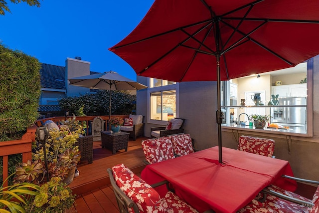 2130 Camenson St, Napa, CA 94558 - wooden terrace with outdoor lounge area and outdoor dining area