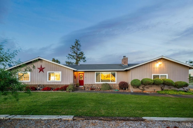 23180 Maffei Rd, Sonoma, CA 95476 - single story home featuring a front yard, a chimney, and brick siding