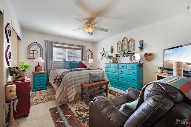 23180 Maffei Rd, Sonoma, CA 95476 - carpeted bedroom featuring ceiling fan and a closet