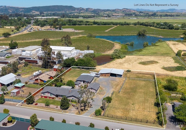 23180 Maffei Rd, Sonoma, CA 95476 - view of rural area with a water and mountain view and property boundaries highlighted
