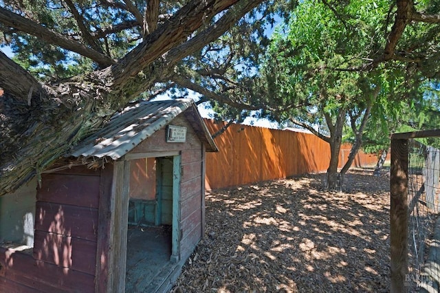 23180 Maffei Rd, Sonoma, CA 95476 - view of shed featuring a fenced backyard