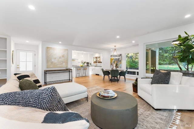 1358 Sylvan Ct, Healdsburg, CA 95448 - living room with healthy amount of natural light, light wood-style flooring, and recessed lighting