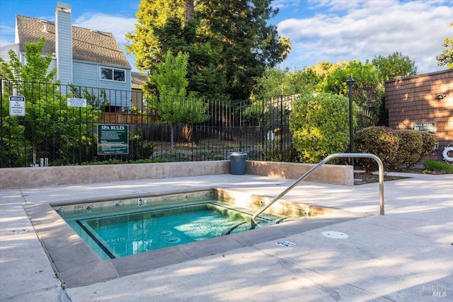 1358 Sylvan Ct, Healdsburg, CA 95448 - view of swimming pool with a hot tub and fence