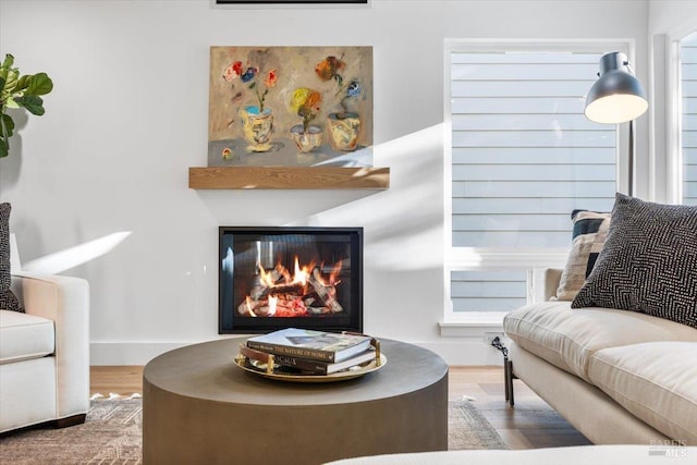 1358 Sylvan Ct, Healdsburg, CA 95448 - living area featuring wood finished floors and a warm lit fireplace
