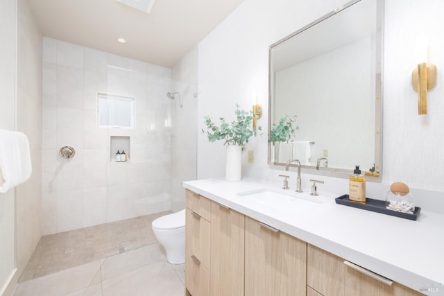 980 Trentadue Way, Healdsburg, CA 95448 - full bath with toilet, tiled shower, vanity, and tile patterned floors