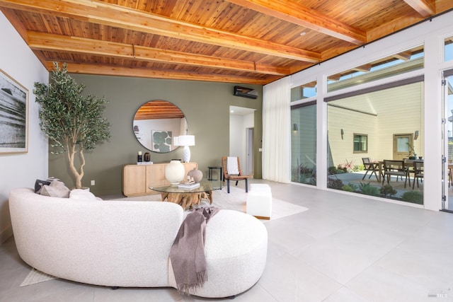 980 Trentadue Way, Healdsburg, CA 95448 - living area with wood ceiling and beamed ceiling