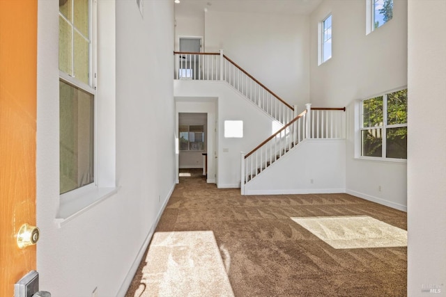 5151 Freitas Pl, Fairfield, CA 94533 - carpeted entrance foyer featuring a high ceiling, plenty of natural light, and stairway