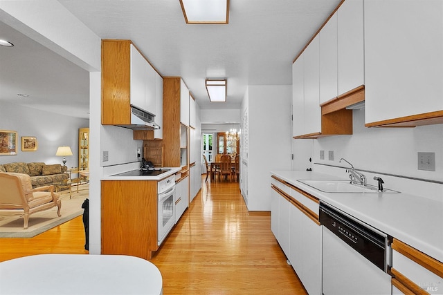 607 Tobin Dr, Vallejo, CA 94589 - kitchen with white appliances, a sink, light countertops, and white cabinetry