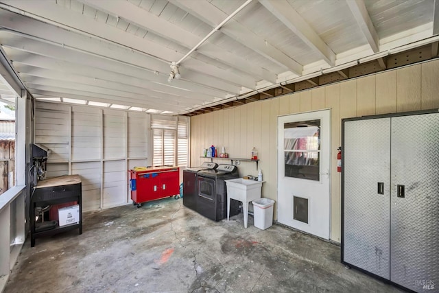 2298 Janette Dr, Napa, CA 94558 - garage with washing machine and clothes dryer and a sink
