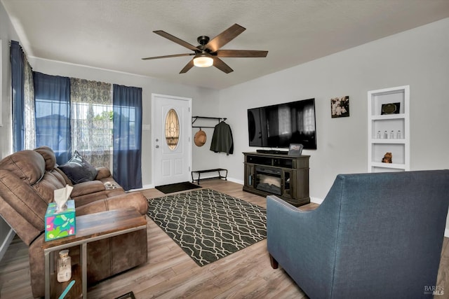 2298 Janette Dr, Napa, CA 94558 - living room with a ceiling fan, wood finished floors, and baseboards