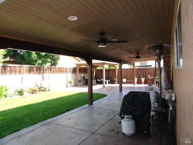 1994 Cardinal Way, Fairfield, CA 94533 - view of patio / terrace featuring ceiling fan and area for grilling