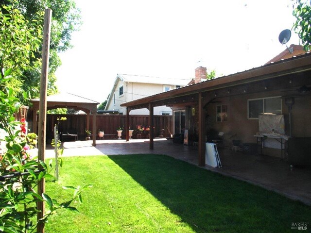 1994 Cardinal Way, Fairfield, CA 94533 - view of yard featuring a patio and a gazebo