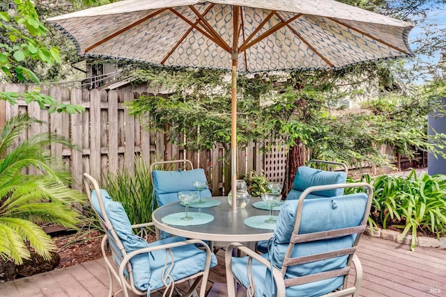 3371 Crystal Ct, Napa, CA 94558 - wooden terrace with fence and outdoor dining area