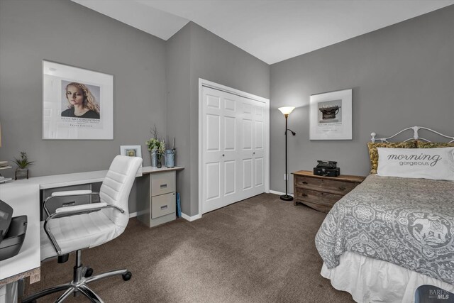 3371 Crystal Ct, Napa, CA 94558 - bedroom featuring carpet flooring, a closet, a desk, and baseboards