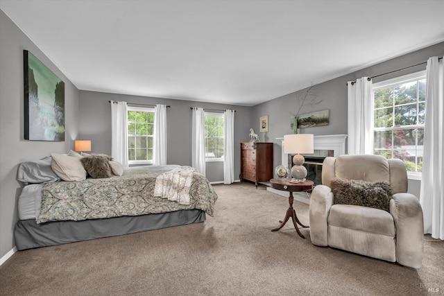 3371 Crystal Ct, Napa, CA 94558 - bedroom with carpet, a tile fireplace, and baseboards