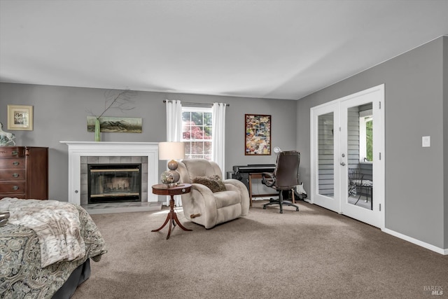 3371 Crystal Ct, Napa, CA 94558 - carpeted bedroom with a fireplace
