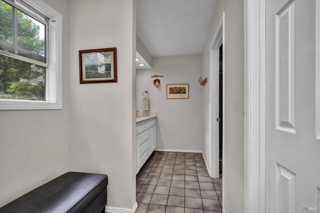 3371 Crystal Ct, Napa, CA 94558 - hallway with light tile patterned flooring, baseboards, and recessed lighting