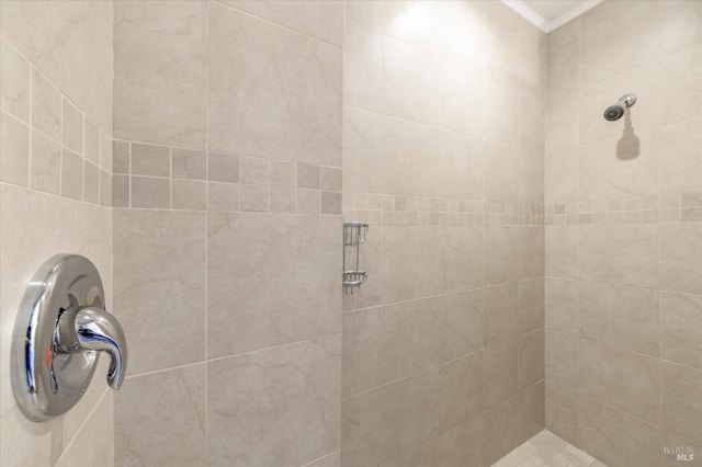 4078 Tokay Dr, Napa, CA 94558 - bathroom with crown molding and tiled shower