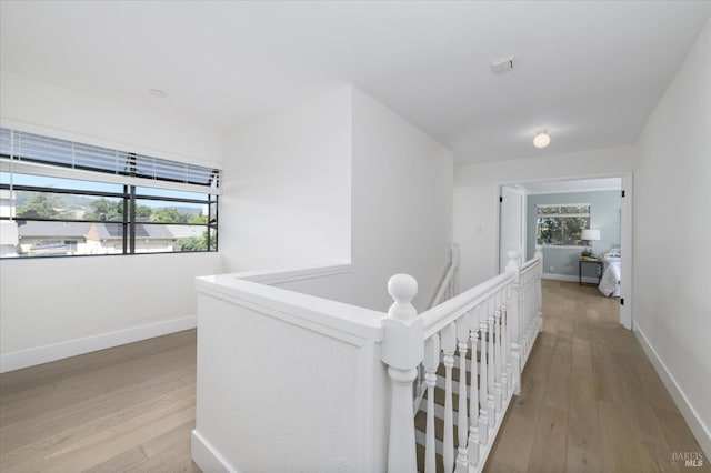 4078 Tokay Dr, Napa, CA 94558 - hallway with an upstairs landing, hardwood / wood-style flooring, and baseboards