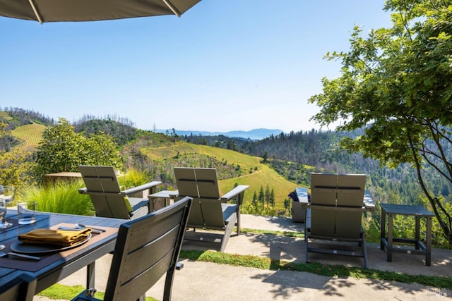 8909 Mill Creek Rd, Healdsburg, CA 95448 - view of patio / terrace with a mountain view