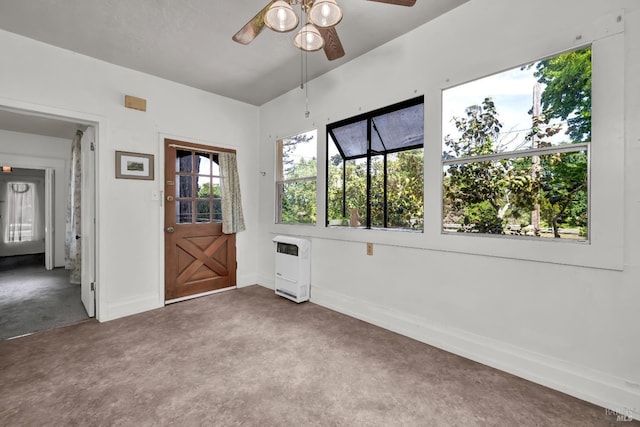 1466 Cooper Rd, Sebastopol, CA 95472 - carpeted spare room with a ceiling fan, baseboards, and heating unit