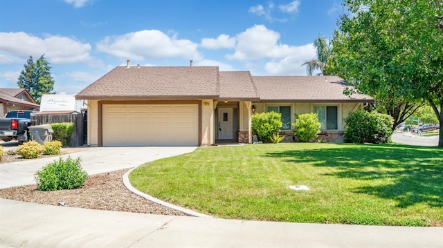 3 Clemson Ct, Woodland, CA 95695 - ranch-style house with an attached garage, concrete driveway, and stucco siding