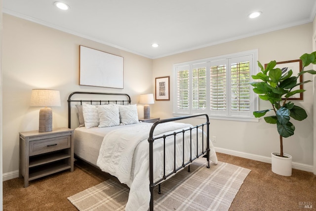 6 Tyler St, Novato, CA 94947 - bedroom featuring carpet floors, baseboards, recessed lighting, and crown molding