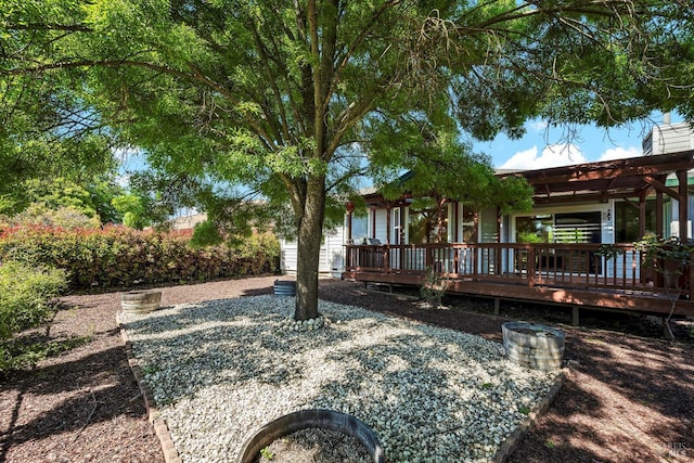 17962 Bunker Rd, Hidden Valley Lake, CA 95467 - view of yard featuring a wooden deck