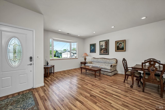 17962 Bunker Rd, Hidden Valley Lake, CA 95467 - entryway featuring light wood finished floors, baseboards, and recessed lighting